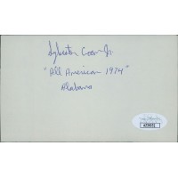 Sylvester Croom Alabama Crimson Tide Signed 3x5 Index Card JSA Authenticated