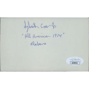 Sylvester Croom Alabama Crimson Tide Signed 3x5 Index Card JSA Authenticated