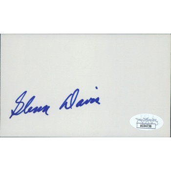 Glenn Davis Los Angeles Rams Signed 3x5 Index Card JSA Authenticated