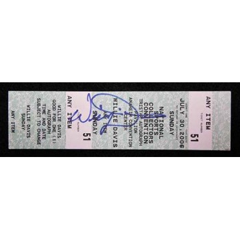 Willie Davis Green Bay Packers Signed Autograph Ticket JSA Authenticated