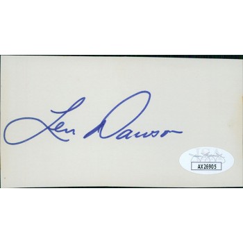 Len Dawson Green Bay Packers Signed 2.25x4.5 Cut Card JSA Authenticated