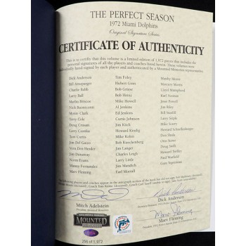 Miami Dolphins 1972 The Perfect Season Signed Bound Book By 53 JSA Authenticated