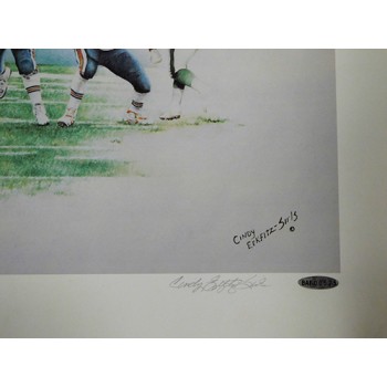 Miami Dolphins Dan Marino and Mark Clayton Signed Lithograph UDA Authenticated