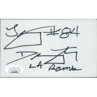 Troy Drayton Los Angeles Rams Signed 3x5 Index Card JSA Authenticated