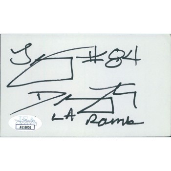 Troy Drayton Los Angeles Rams Signed 3x5 Index Card JSA Authenticated