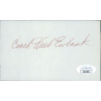 Weeb Ewbank Football Coach Signed 3x5 Index Card JSA Authenticated