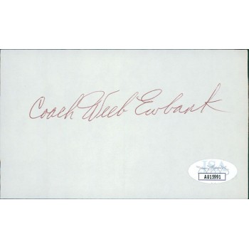 Weeb Ewbank Football Coach Signed 3x5 Index Card JSA Authenticated