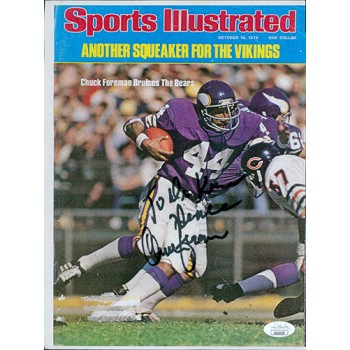 Chuck Foreman Minnesota Vikings Signed 8.5x11 Paper Page JSA Authenticated