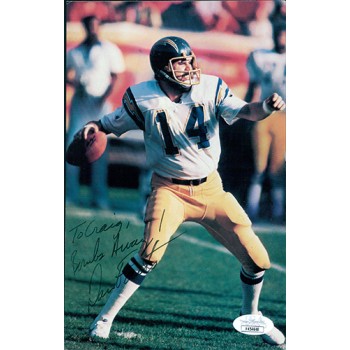 Dan Fouts San Diego Chargers Signed 5.5x8.5 Cut Page Photo JSA Authenticated