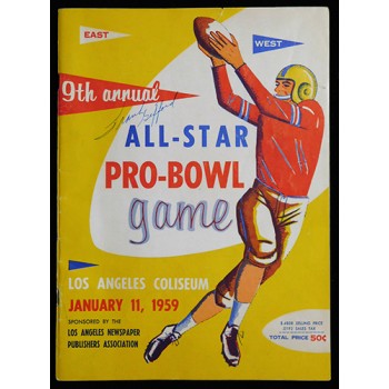 Frank Gifford Signed 1989 All-Star Pro-Bowl Program JSA Authenticated