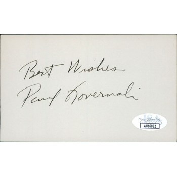 Paul Governali New York Giants Signed 3x5 Index Card JSA Authenticated Paul Governali New York Giants Signed 3x5 Index Card JSA Authenticated