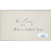Ken Gray St. Louis Cardinals Signed 3x5 Index Card JSA Authenticated