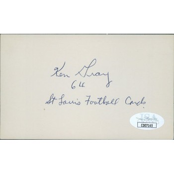 Ken Gray St. Louis Cardinals Signed 3x5 Index Card JSA Authenticated