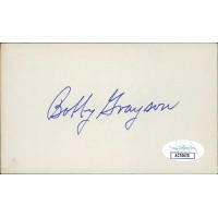 Bobby Grayson Stanford Cardinal Signed 3x5 Index Card JSA Authenticated
