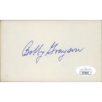 Bobby Grayson Stanford Cardinal Signed 3x5 Index Card JSA Authenticated