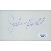 John Hadl San Diego Chargers Signed 3x5 Index Card JSA Authenticated