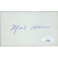 Mel Hein New York Giants Signed 3x5 Index Card JSA Authenticated