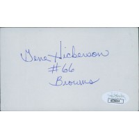 Gene Hickerson Cleveland Browns Signed 3x5 Index Card JSA Authenticated