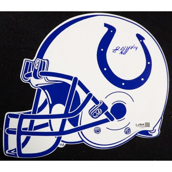 Eric Hill Indianapolis Colts Signed 8x9.5 Cardstock Helmet JSA Authenticated