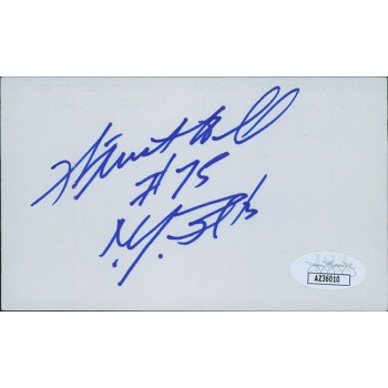 Winston Hill New York Jets Signed 3x5 Index Card JSA Authenticated