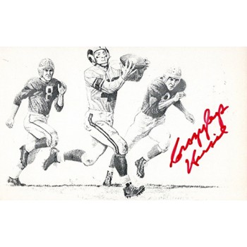 Elroy Crazylegs Hirsch Los Angeles Rams Signed 3x5 Postcard JSA Authenticated