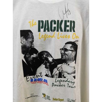 Chris Jacke Green Bay Packers Signed Packer Shirt Photo JSA Authenticated