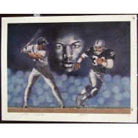 Bo Jackson Signed 22x30 Eyes Of Intensity AP Lithograph Poster JSA Auth No Card