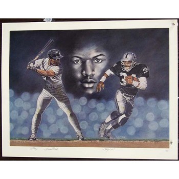 Bo Jackson Signed 22x30 Eyes Of Intensity AP Lithograph Poster JSA Auth No Card