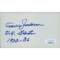 Travis Jackson New York Giants Signed 3x5 Index Card JSA Authenticated