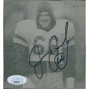 Joe Jacoby Washington Redskins Signed 4x4.5 Cut Photo Page JSA Authenticated