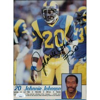 Johnnie Johnson Los Angeles Rams Signed 7x10 Cut Magazine Page JSA Authenticated
