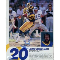 Johnnie Johnson Los Angeles Rams Signed 8x10 Cut Magazine Page JSA Authenticated