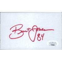 Brent Jones San Francisco 49ers Signed 3x5 Index Card JSA Authenticated