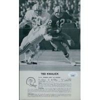 Ted Kwalick San Francisco 49ers Signed 6x10 Cut Page Photo JSA Authenticated