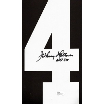 Johnny Lattner Signed Notre Dame Fighting Irish Jersey Number 4 JSA Authenticated