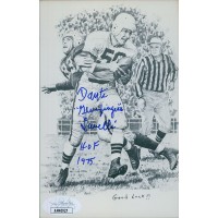 Dante Lavelli Cleveland Browns Signed 3.5x5.5 Postcard JSA Authenticated