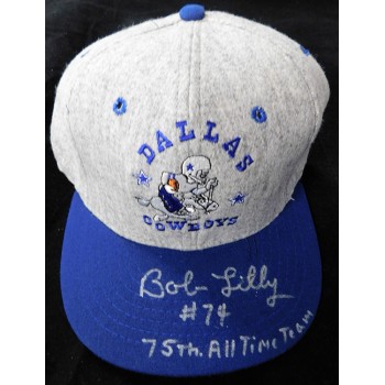 Bob Lilly Dallas Cowboys Signed Fitted NFL Throwbacks Hat JSA Authenticated