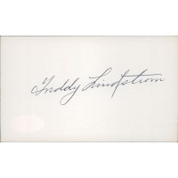 Freddie Lindstrom New York Giants Signed 3x5 Index Card JSA Authenticated