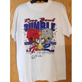 Rod Martin Signed Rose Bowl Rumble Rio Las Vegas T-Shirt JSA Authenticated