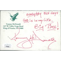 Tommy McDonald Philadelphia Eagles Signed Thank You Card JSA Authenticated