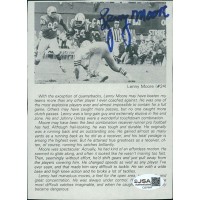 Lenny Moore Baltimore Colts Signed 4.5x6.25 Cut Page Photo JSA Authenticated