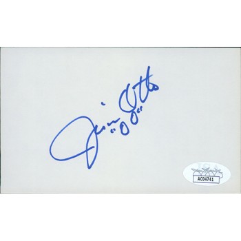 Jim Otto Oakland Raiders Signed 3x5 Index Card JSA Authenticated