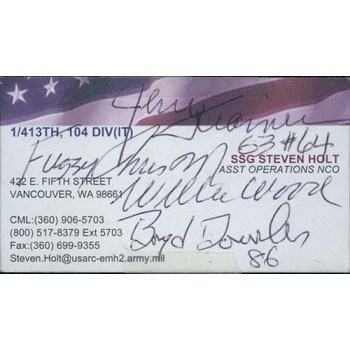 Packers Dowler, Wood, Thurston, Kramer Signed Business Card JSA Authenticated