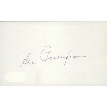 Ara Parseghian Notre Dame Fighting Irish Signed 3x5 Index Card JSA Authenticated