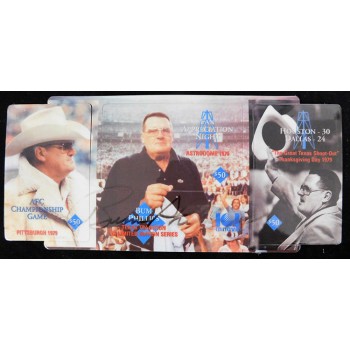 Bum Phillips Houston Oilers Signed Phone Card Set JSA Authenticated