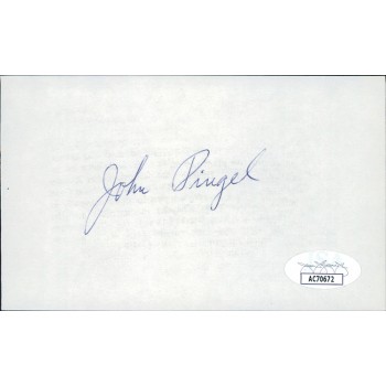 John Pingel Detroit Lions Signed 3x5 Index Card JSA Authenticated