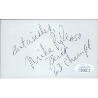 Mike Pyle Chicago Bears Signed 3x5 Index Card JSA Authenticated