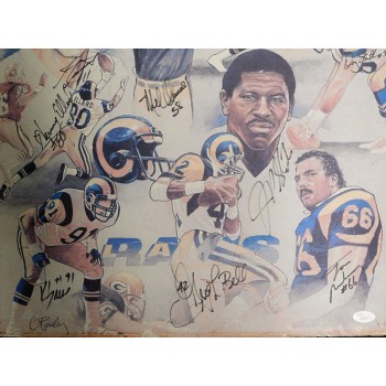 Los Angeles Rams 1989 Team Signed 17x22 Lithograph by 13 JSA Authenticated