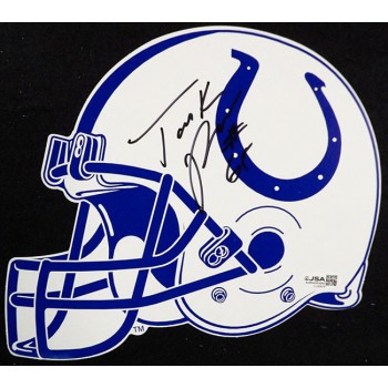 Tank Reese Indianapolis Colts Signed 8x9.5 Cardstock Helmet JSA Authenticated