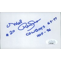 Mel Renfro Dallas Cowboys Signed 3x5 Index Card JSA Authenticated